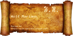 Wolf Mariann névjegykártya