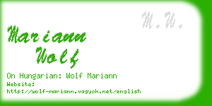 mariann wolf business card